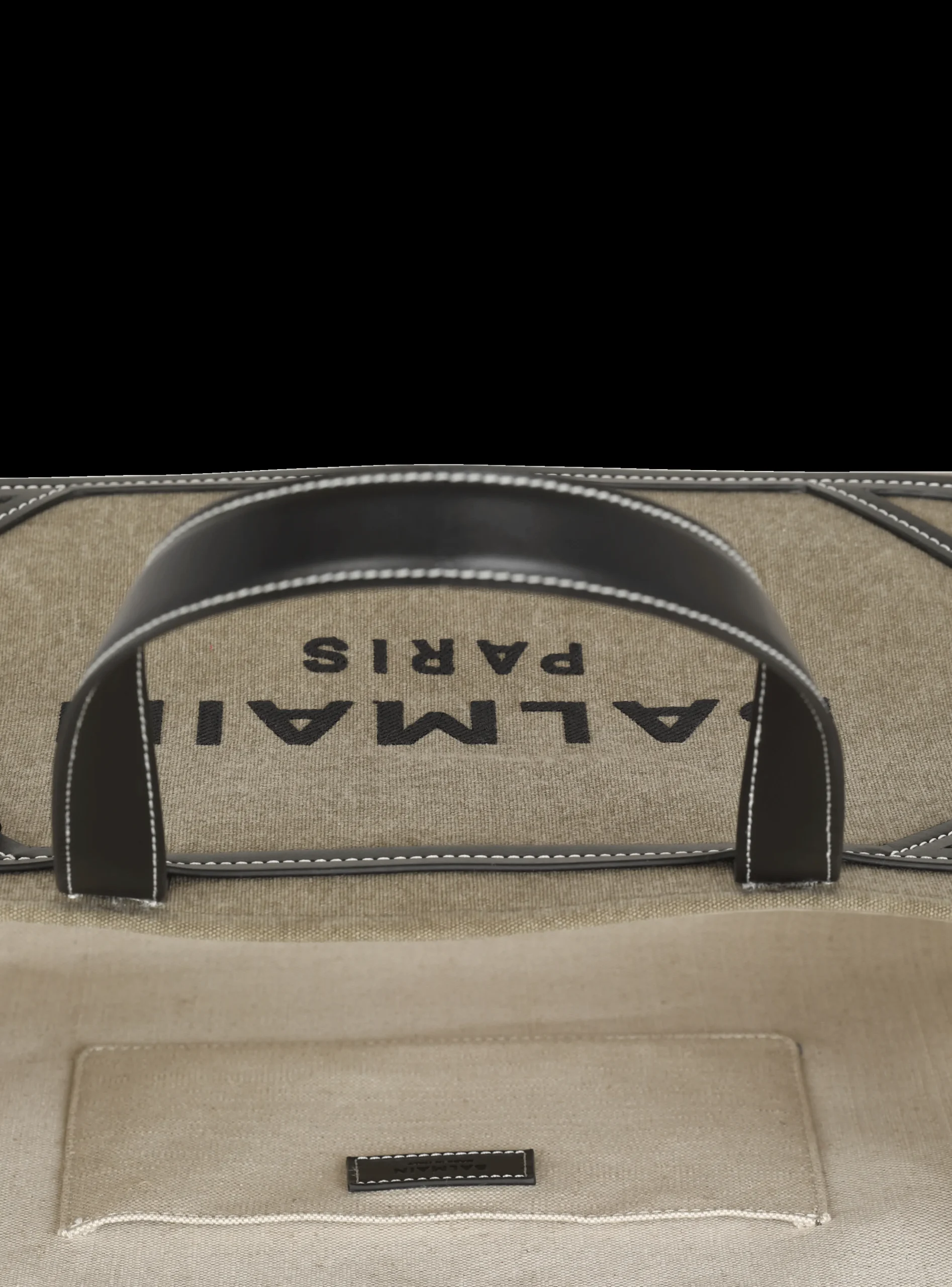 B-Army 42 Canvas Tote Bag With Leather Details-Balmain Clearance