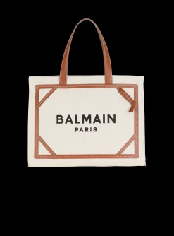 B-Army 42 Canvas Tote Bag With Leather Details-Balmain New
