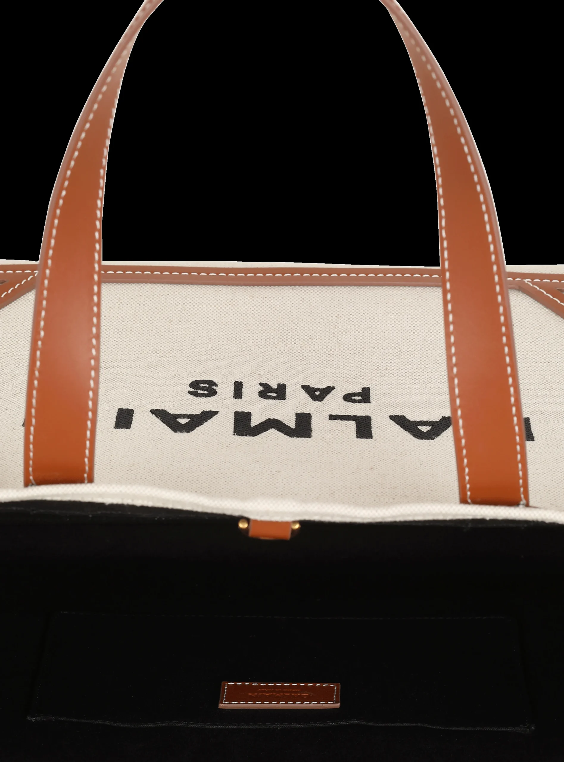 B-Army 42 Canvas Tote Bag With Leather Details-Balmain New