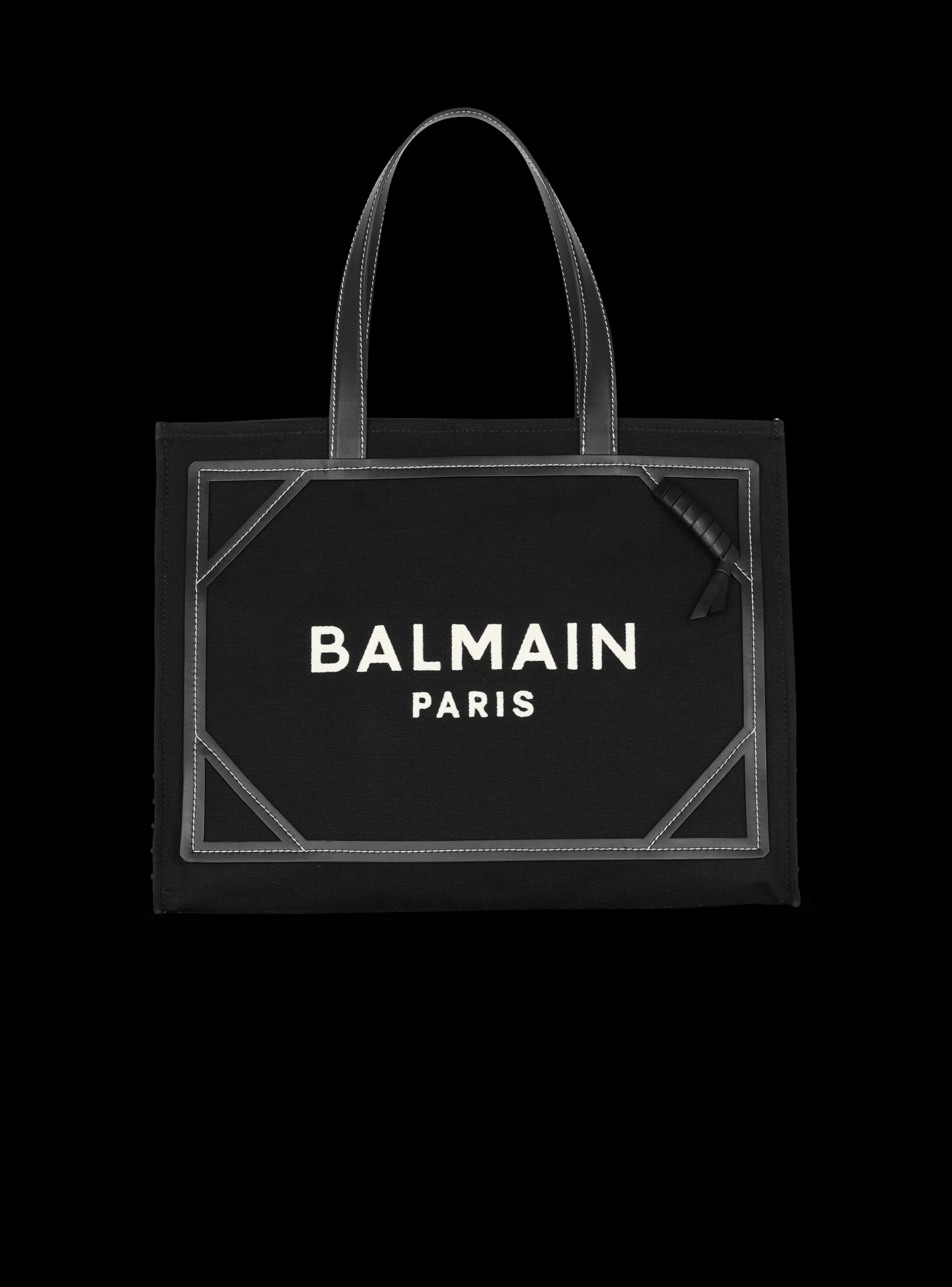 B-Army 42 Monogrammed Canvas And Smooth Leather Tote Bag-Balmain Best