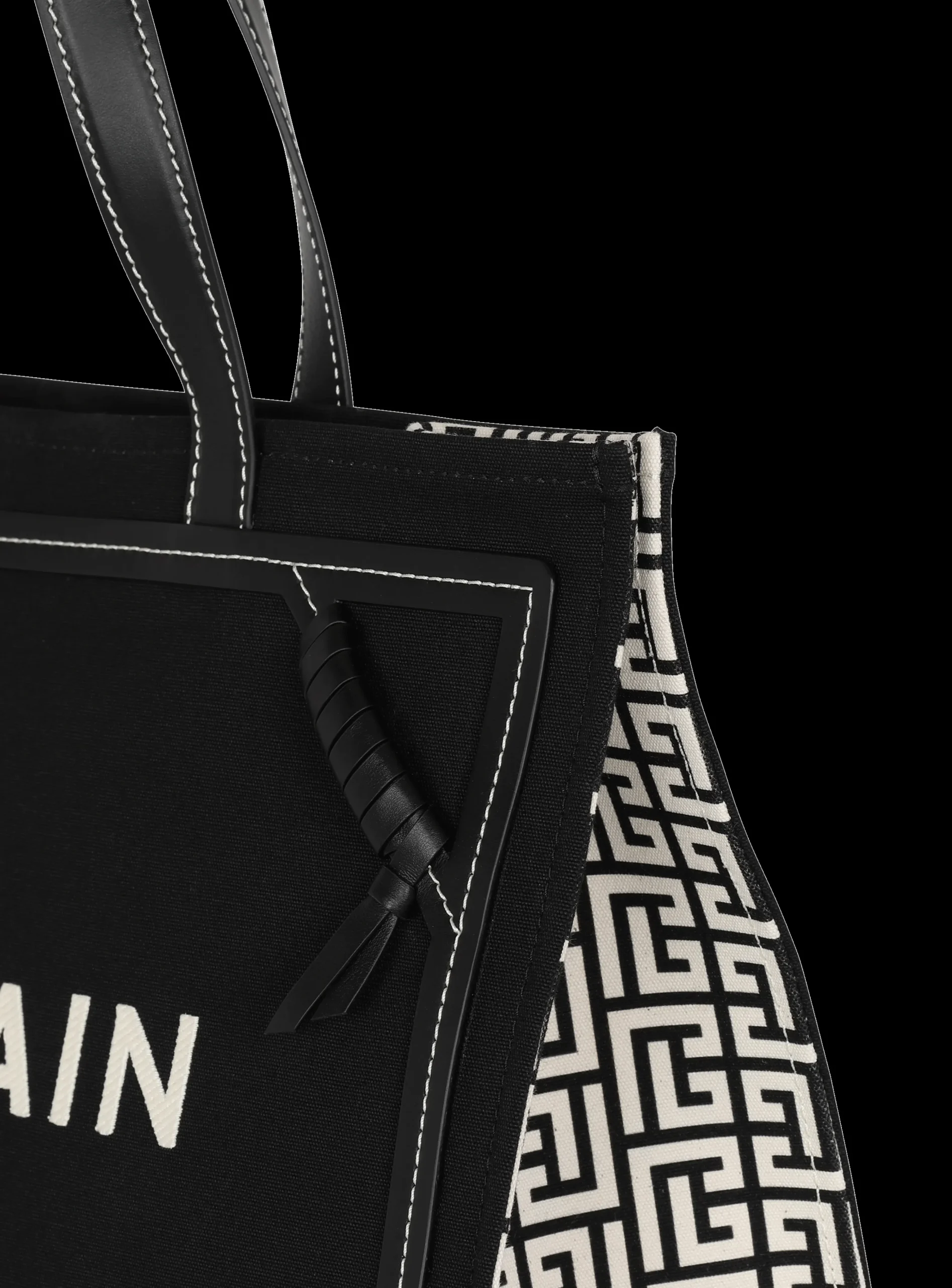 B-Army 42 Monogrammed Canvas And Smooth Leather Tote Bag-Balmain Best