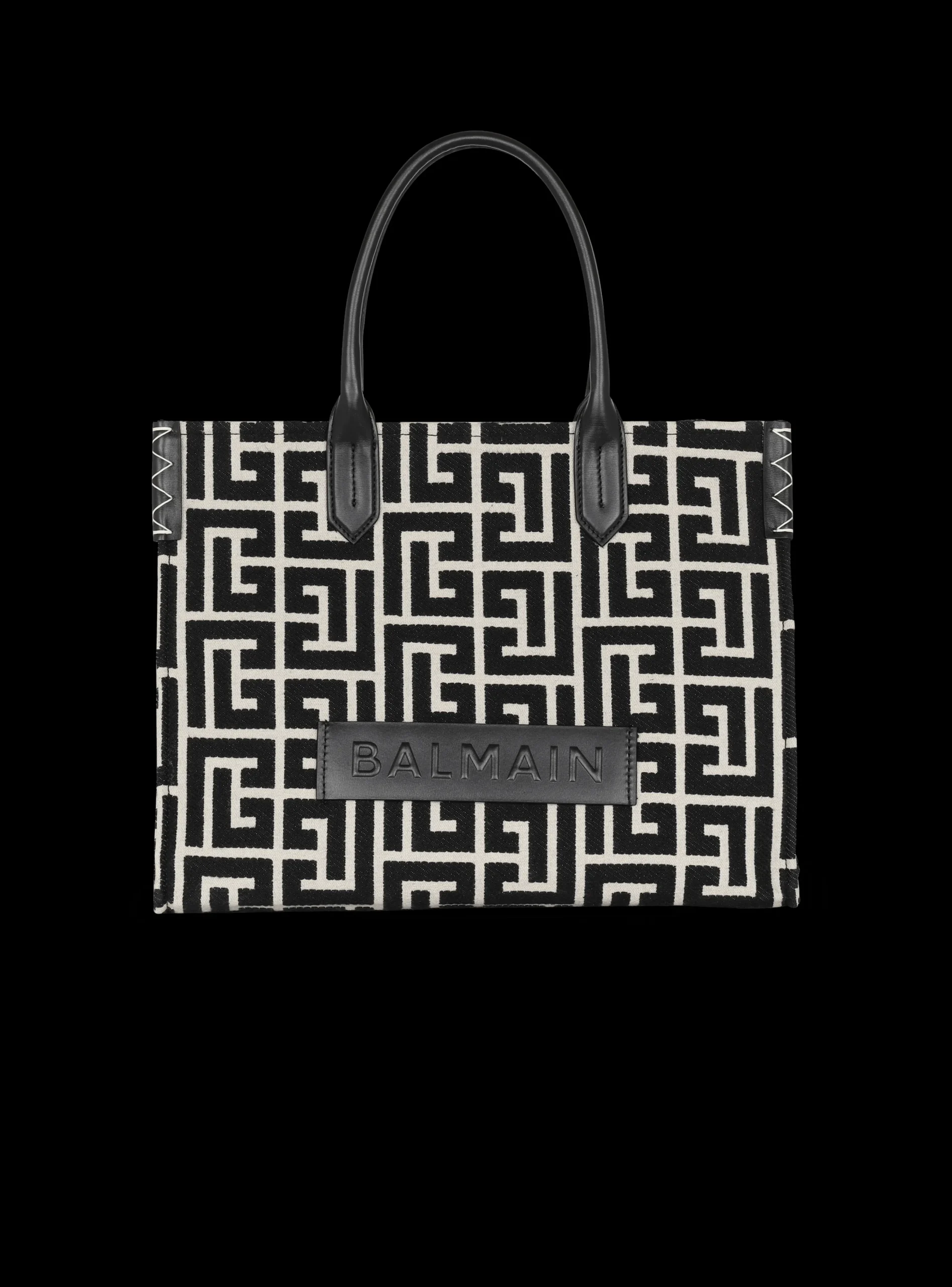 B-Army 42 Monogrammed Jacquard And Leather Tote Bag-Balmain Best