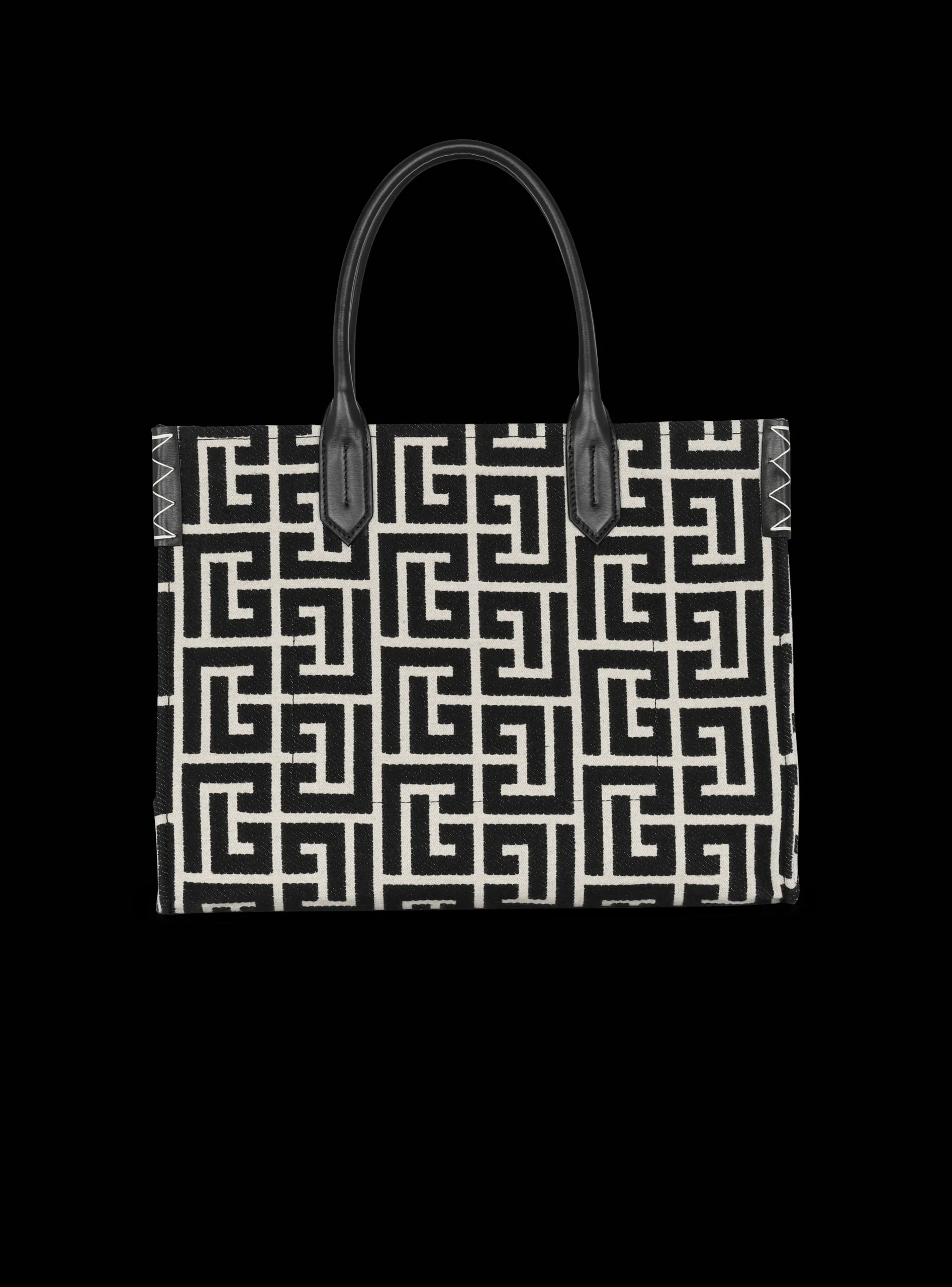 B-Army 42 Monogrammed Jacquard And Leather Tote Bag-Balmain Best