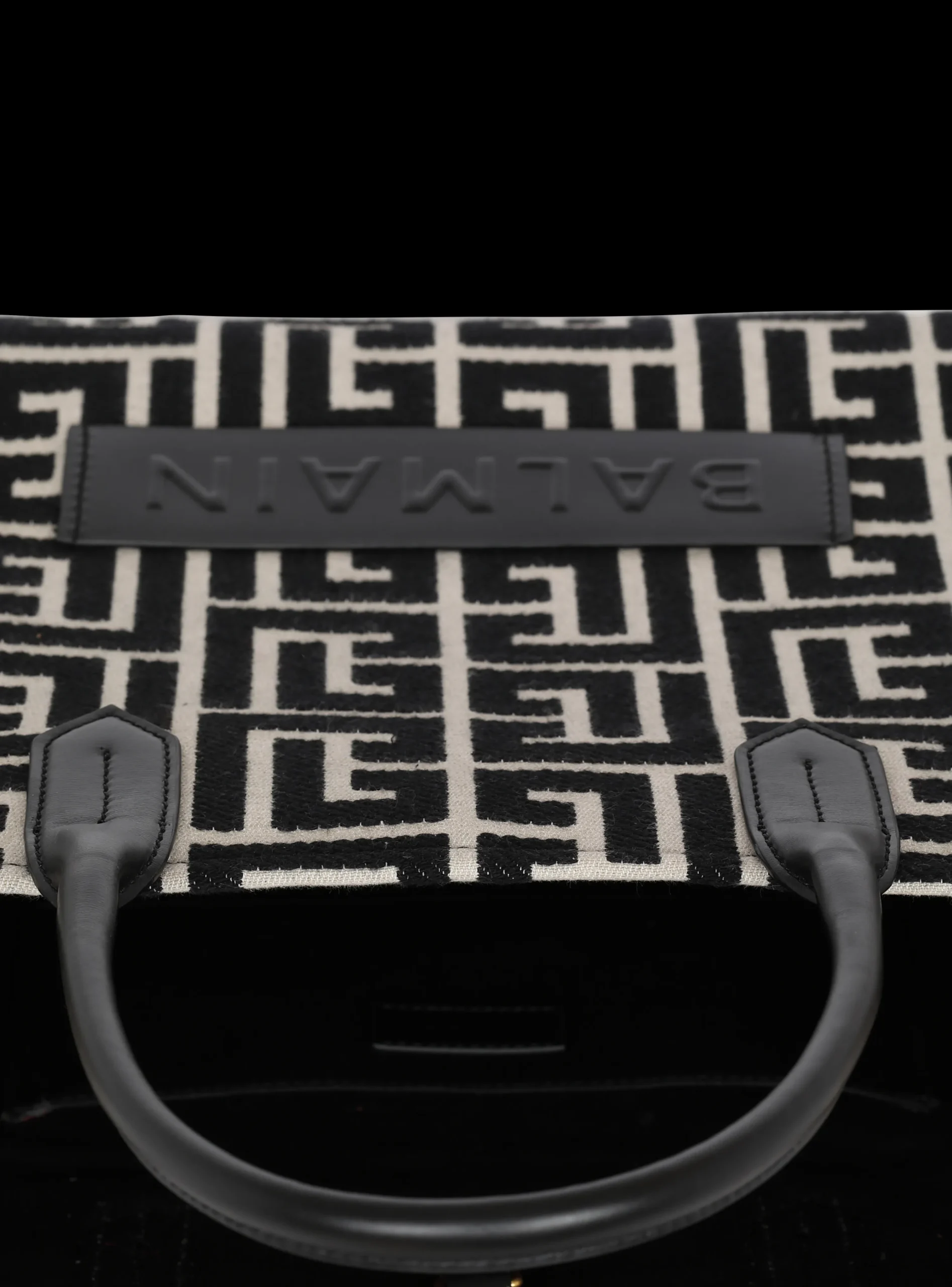 B-Army 42 Monogrammed Jacquard And Leather Tote Bag-Balmain Best