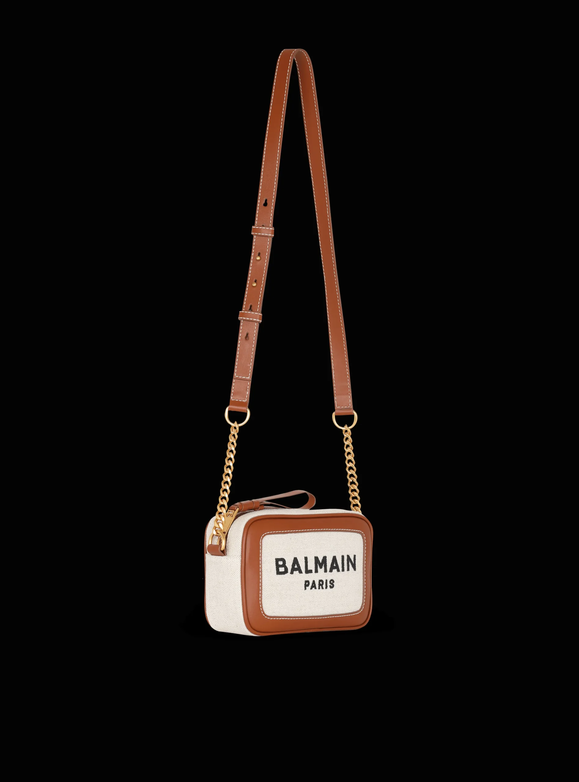 B-Army Canvas And Leather Clutch-Balmain Sale