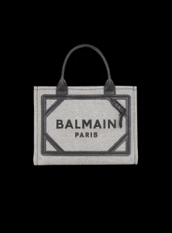 B-Army Canvas And Leather Tote Bag-Balmain Fashion