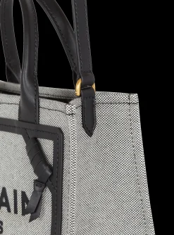 B-Army Canvas And Leather Tote Bag-Balmain Fashion
