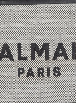B-Army Canvas And Leather Tote Bag-Balmain Fashion