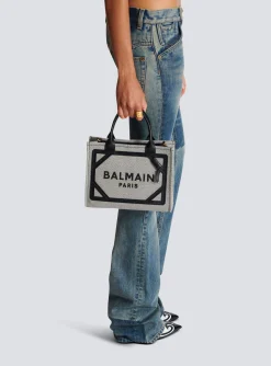 B-Army Canvas And Leather Tote Bag-Balmain Fashion