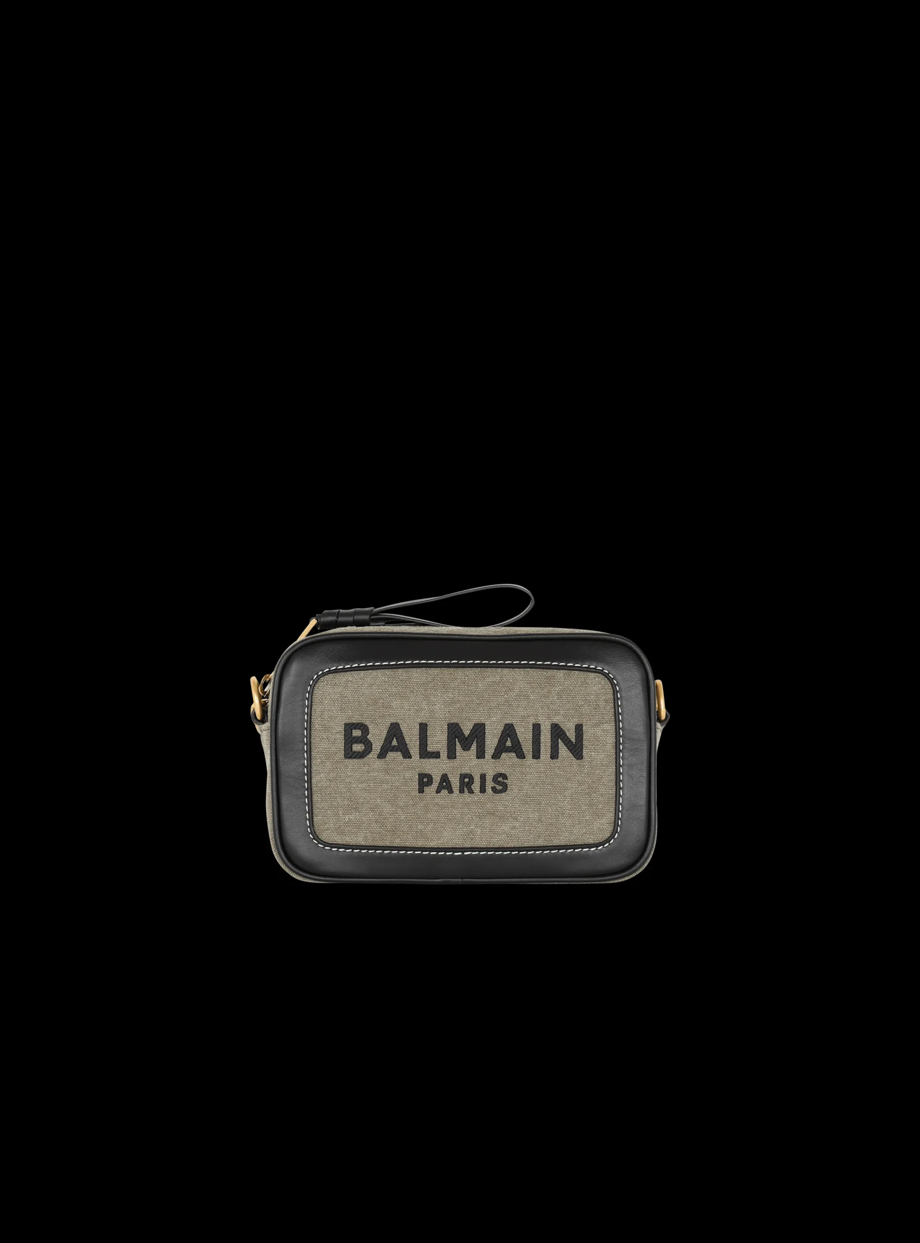 B-Army Canvas And Leather Clutch-Balmain Online