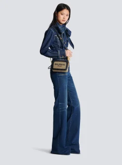 B-Army Canvas And Leather Clutch-Balmain Online