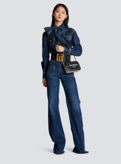 B-Army Canvas And Leather Clutch-Balmain Discount