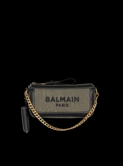 B-Army Canvas Clutch Bag With Leather Inserts-Balmain Shop