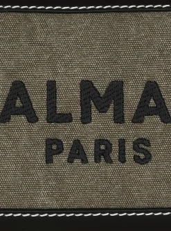 B-Army Canvas Clutch Bag With Leather Inserts-Balmain Shop