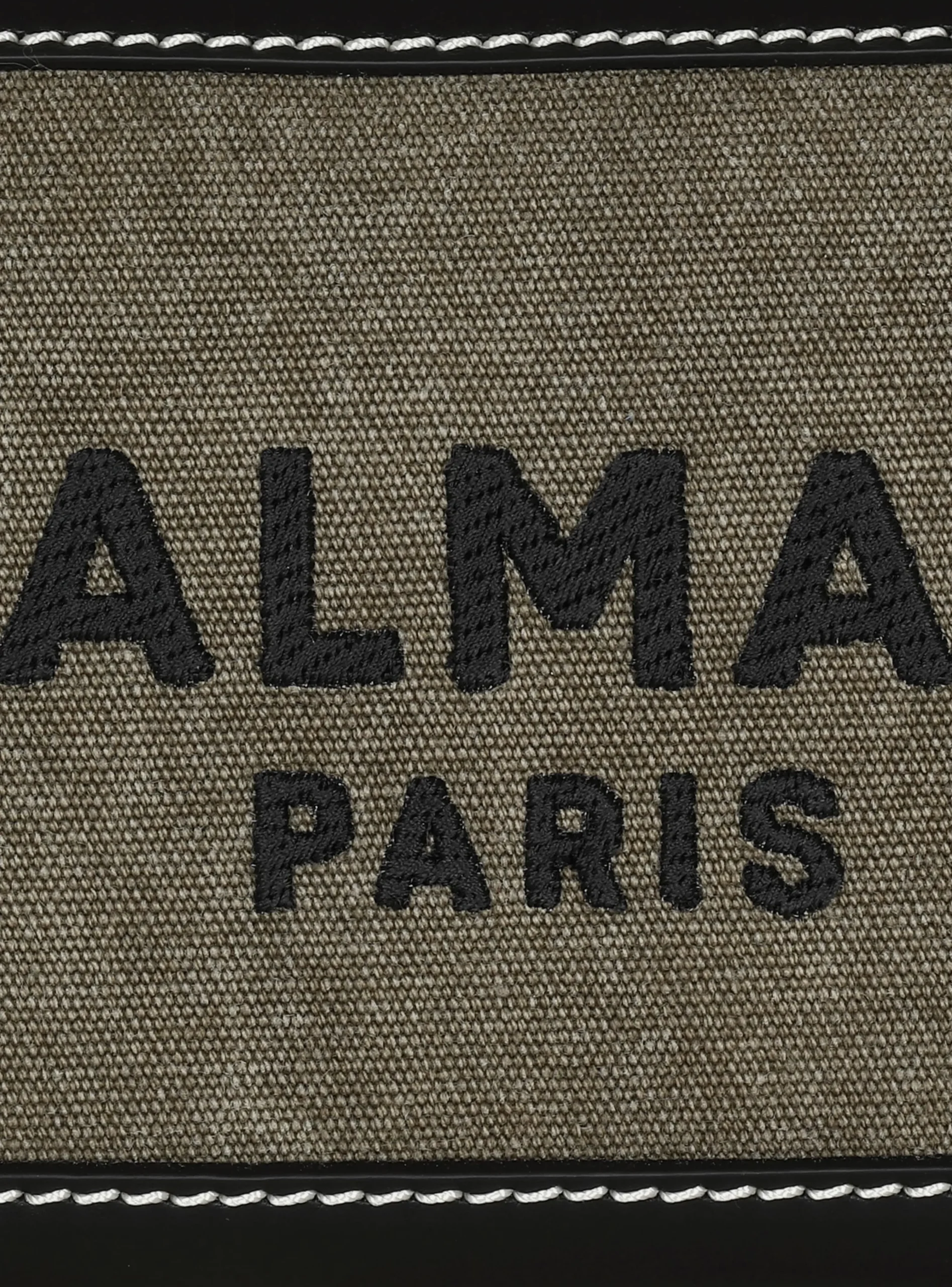 B-Army Canvas Clutch Bag With Leather Inserts-Balmain Shop