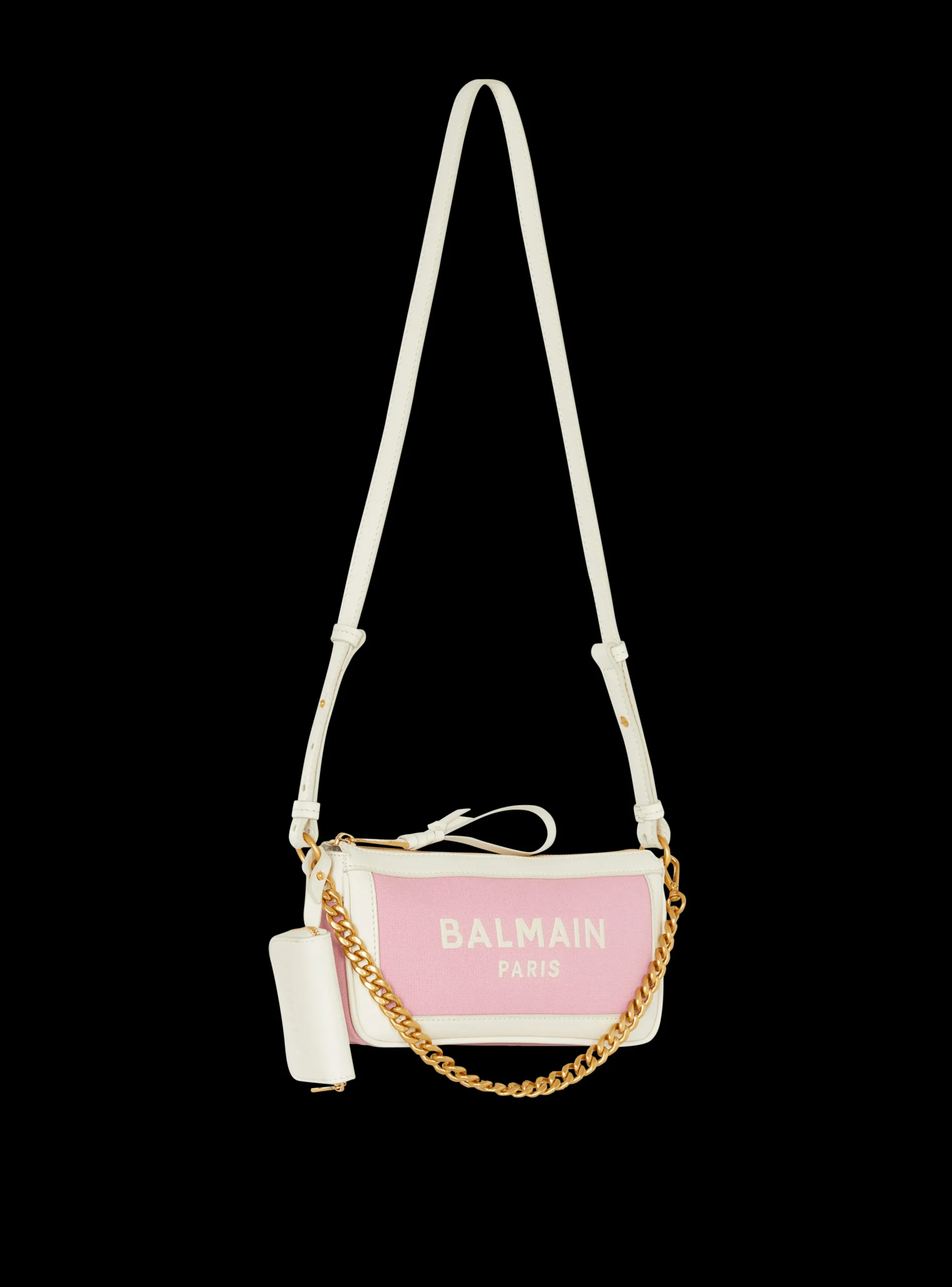 B-Army Chain Pouch In Canvas And Leather-Balmain Cheap
