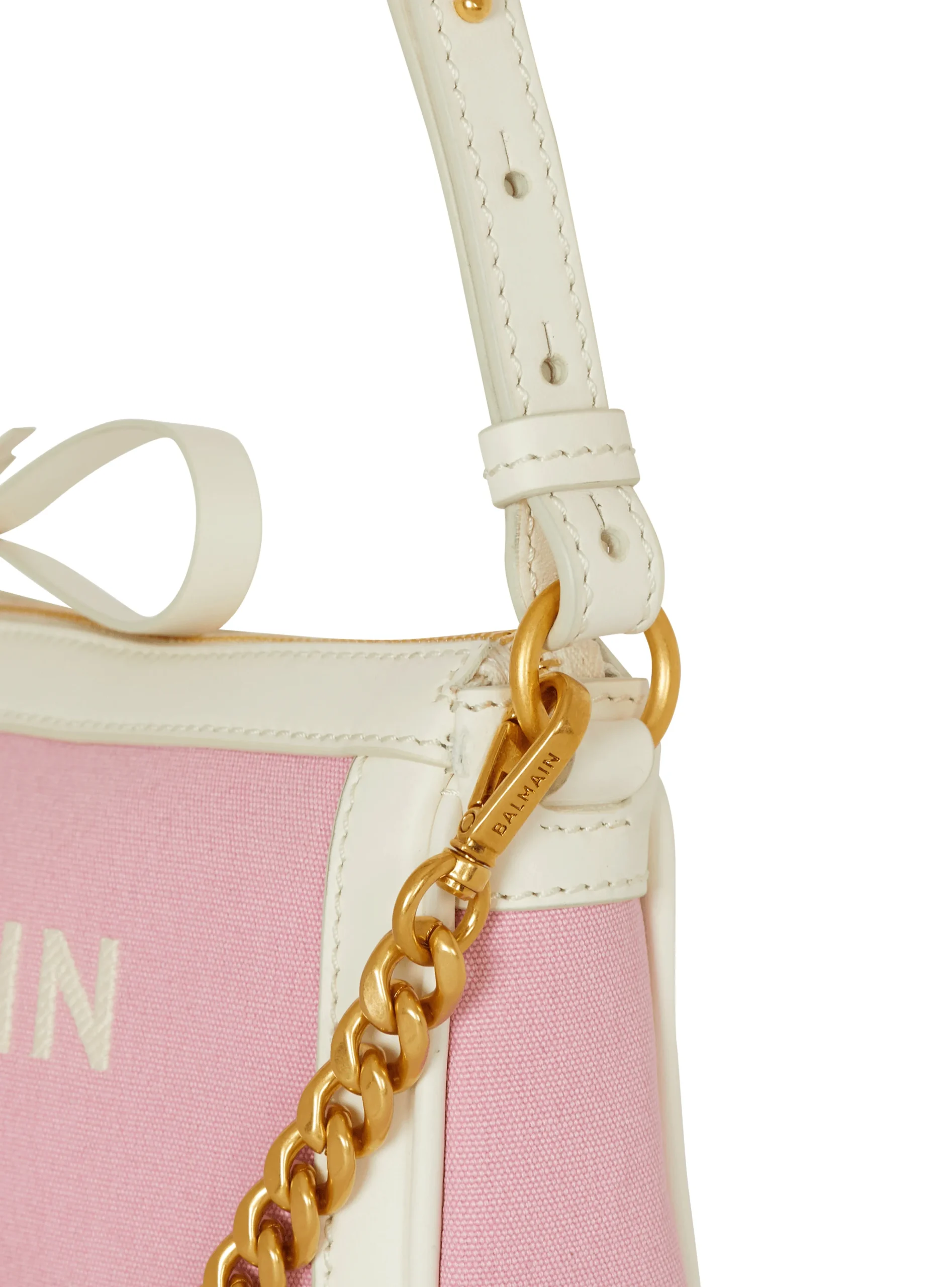 B-Army Chain Pouch In Canvas And Leather-Balmain Flash Sale