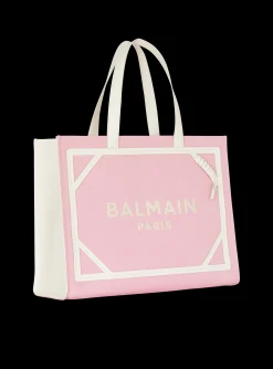 B-Army Medium Canvas And Leather Tote Bag-Balmain New