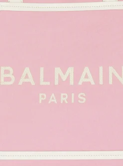 B-Army Medium Canvas And Leather Tote Bag-Balmain New