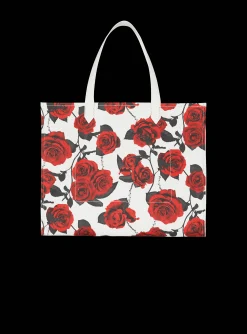 B-Army Medium Canvas Tote Bag With A Roses Print-Balmain Store