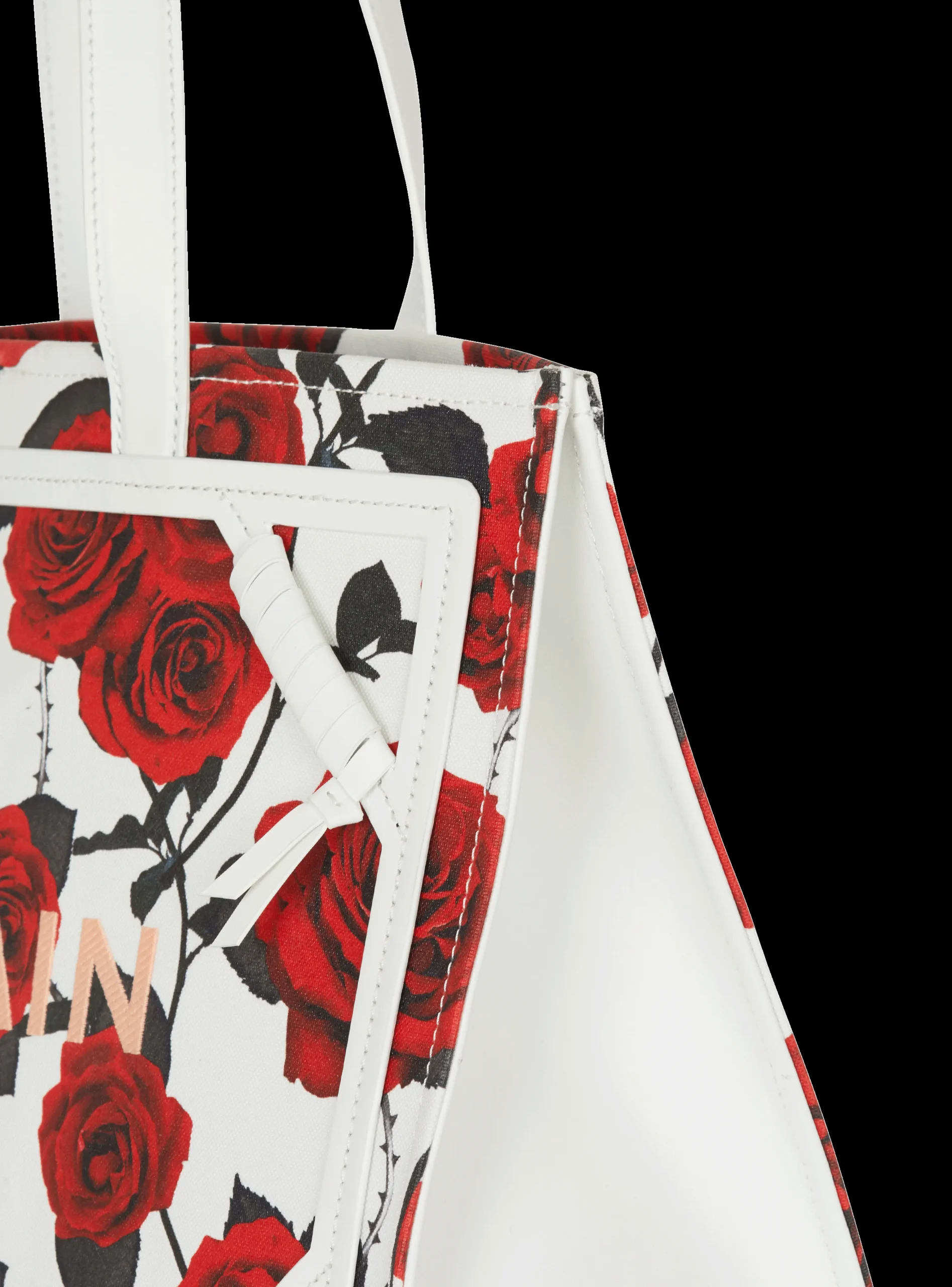 B-Army Medium Canvas Tote Bag With A Roses Print-Balmain Store
