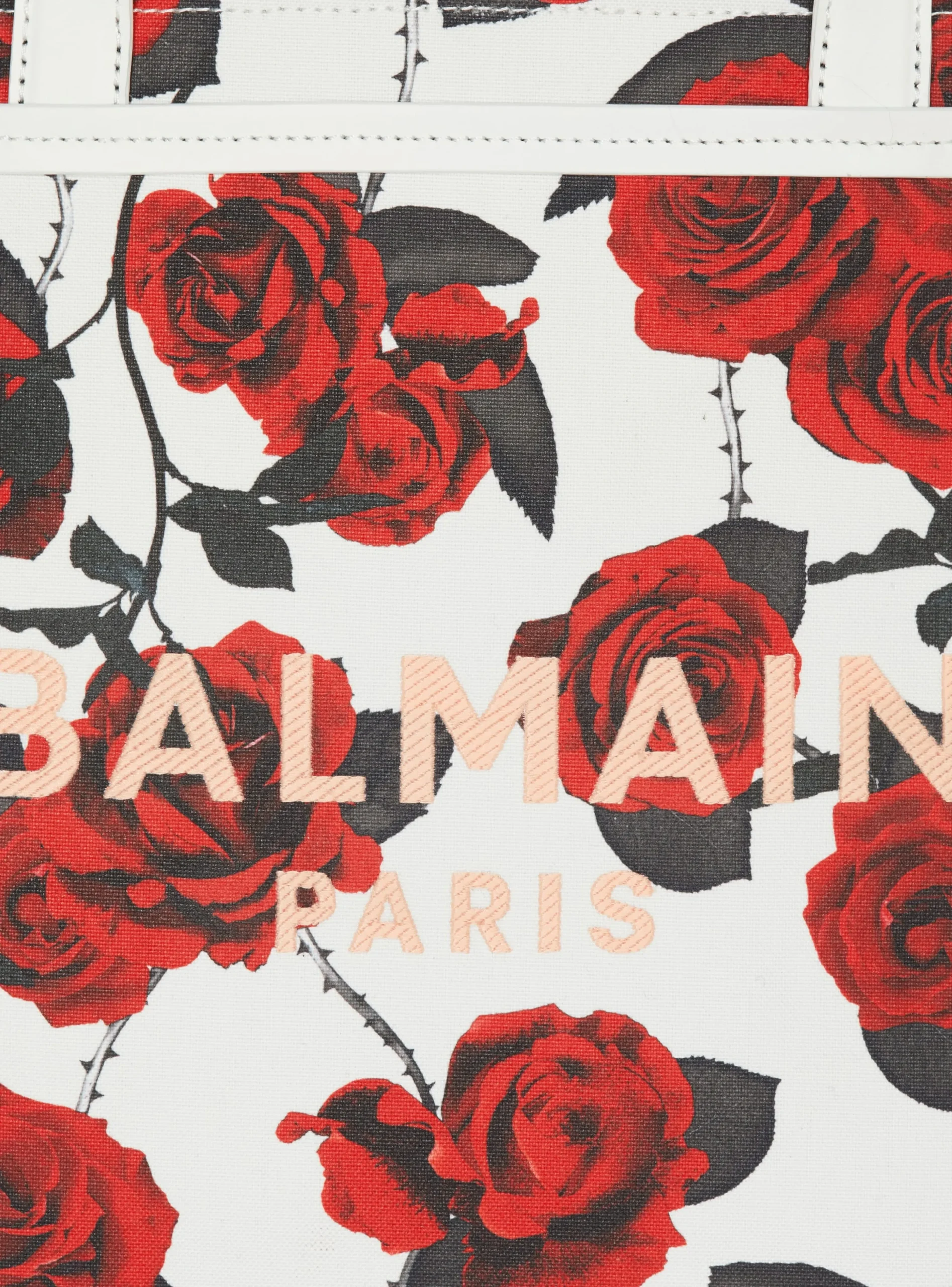 B-Army Medium Canvas Tote Bag With A Roses Print-Balmain Store