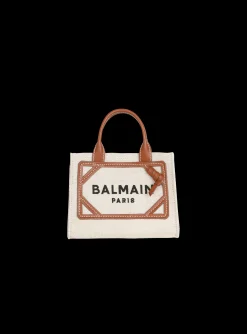B-Army Mini Canvas Shopping Bag With Leather Inserts-Balmain Sale
