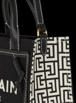 B-Army Monogrammed Canvas And Smooth Leather Tote Bag-Balmain Sale