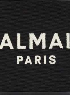B-Army Monogrammed Canvas And Smooth Leather Tote Bag-Balmain Sale