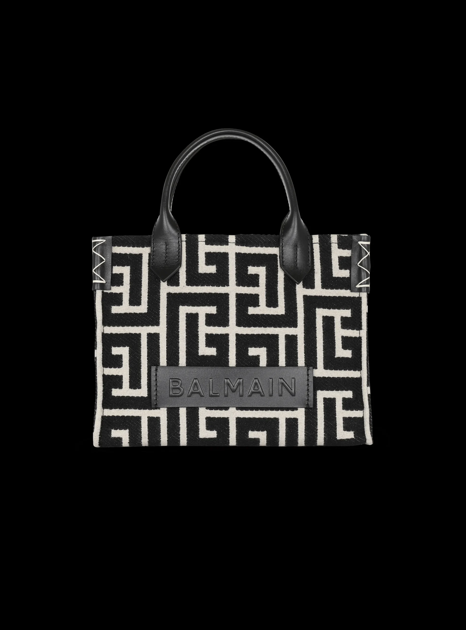 B-Army Monogrammed Jacquard And Leather Tote Bag-Balmain Discount