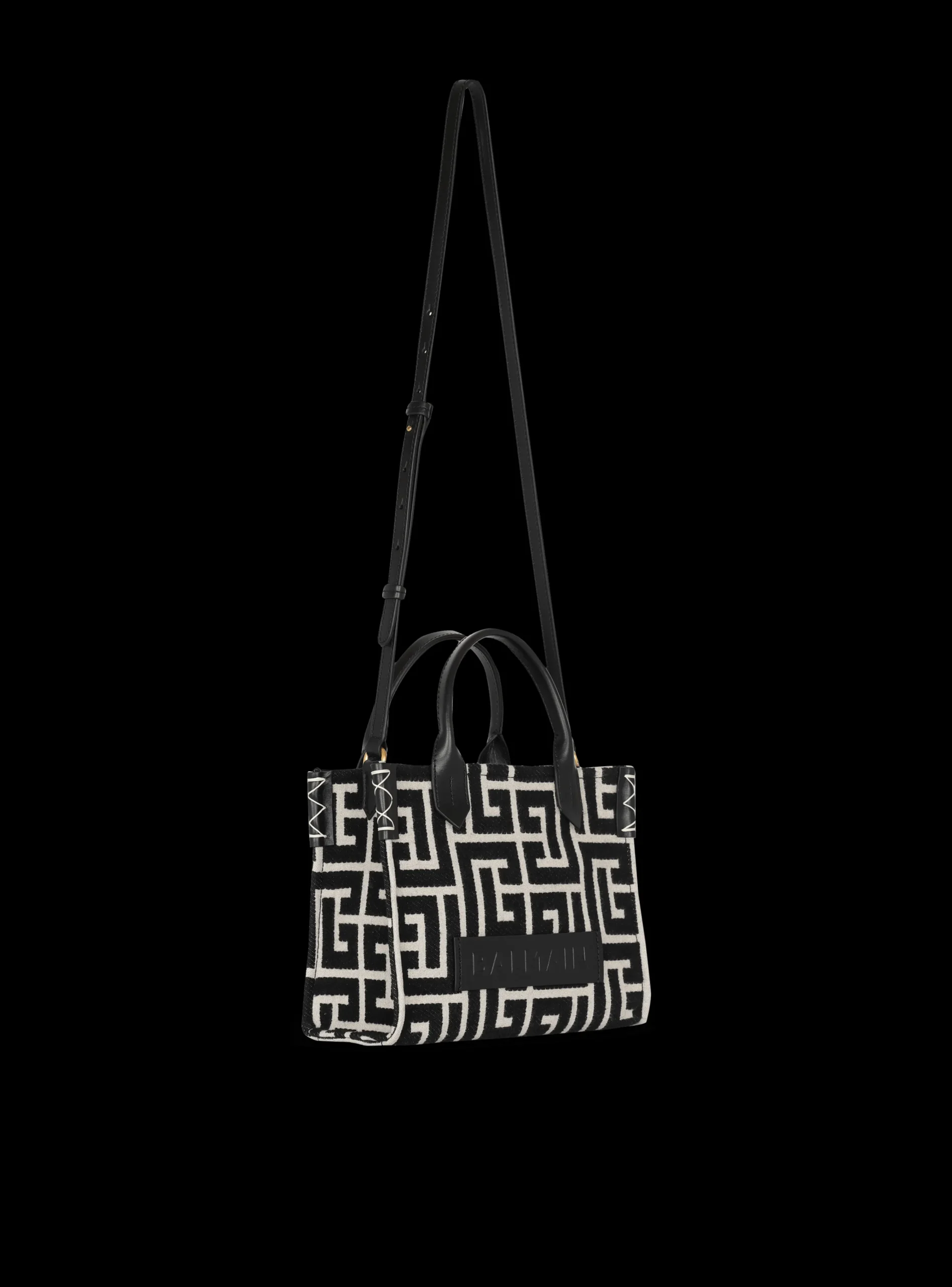 B-Army Monogrammed Jacquard And Leather Tote Bag-Balmain Discount
