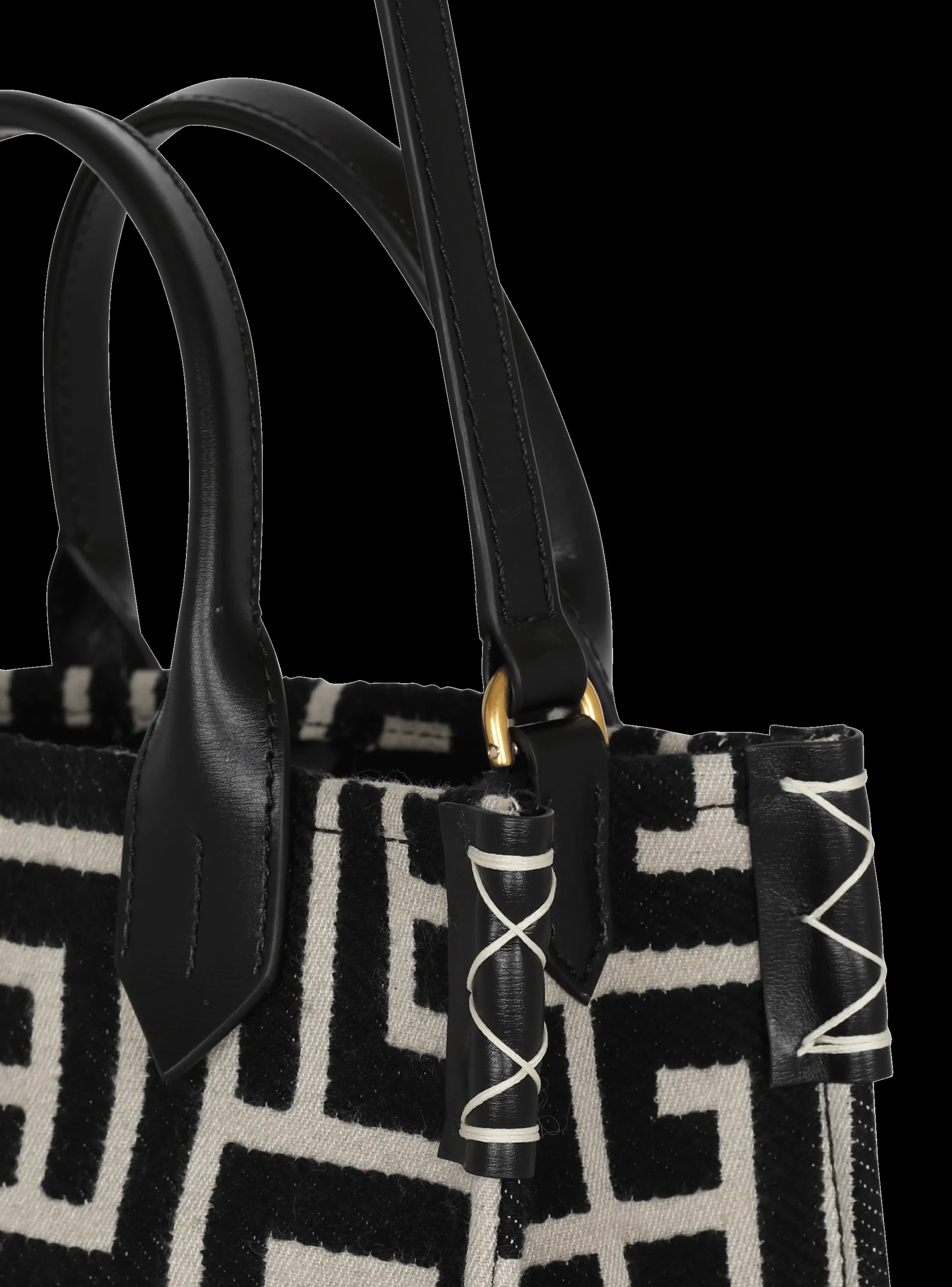 B-Army Monogrammed Jacquard And Leather Tote Bag-Balmain Discount