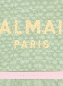 B-Army Small Canvas And Leather Tote Bag-Balmain Outlet