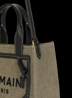 B-Army Small Canvas Shopping Bag With Leather Inserts-Balmain Flash Sale