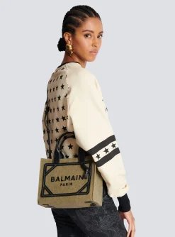 B-Army Small Canvas Shopping Bag With Leather Inserts-Balmain Flash Sale