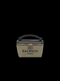 B-Army Vanity Case In Canvas And Leather-Balmain Outlet