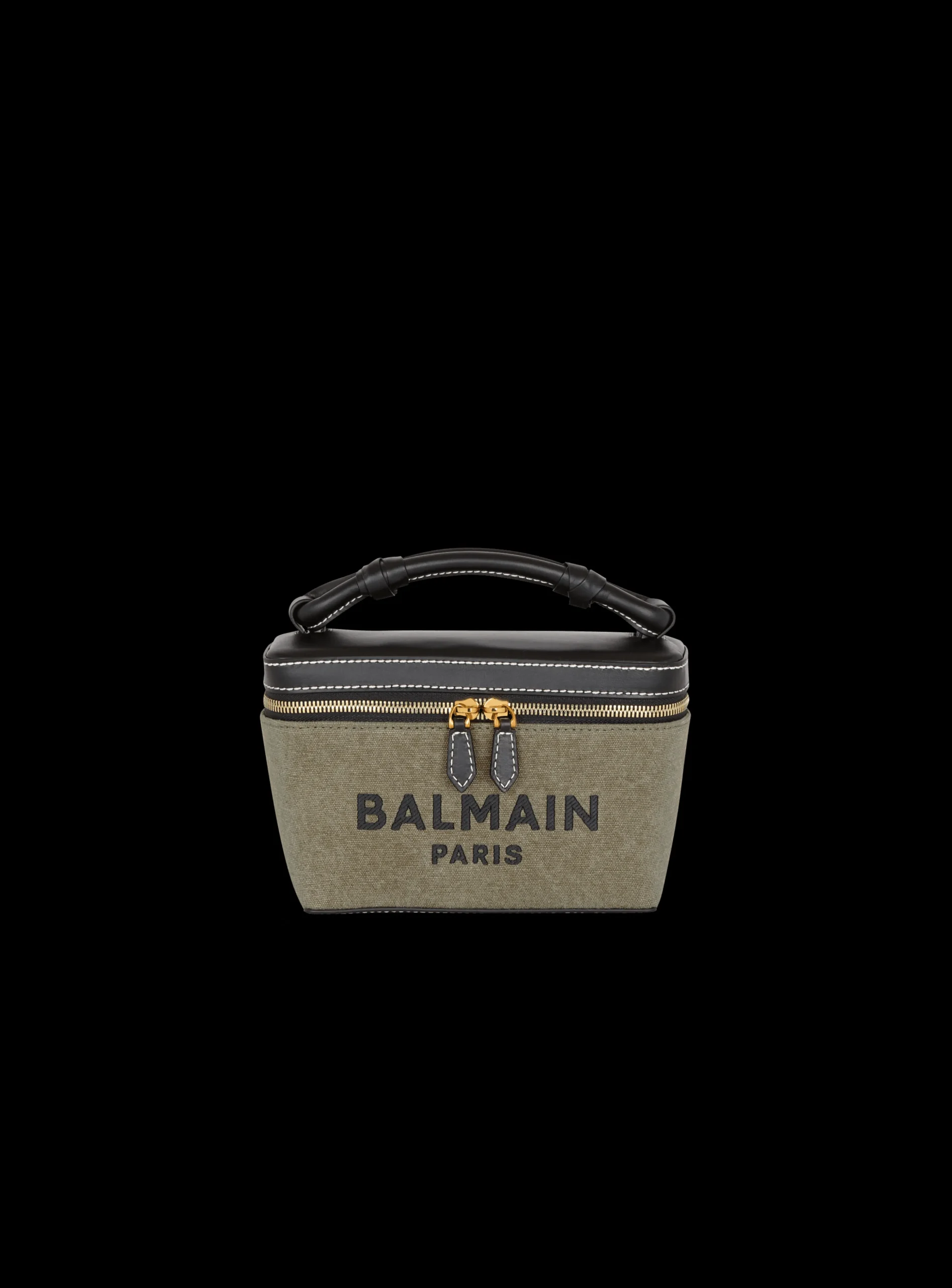 B-Army Vanity Case In Canvas And Leather-Balmain Outlet