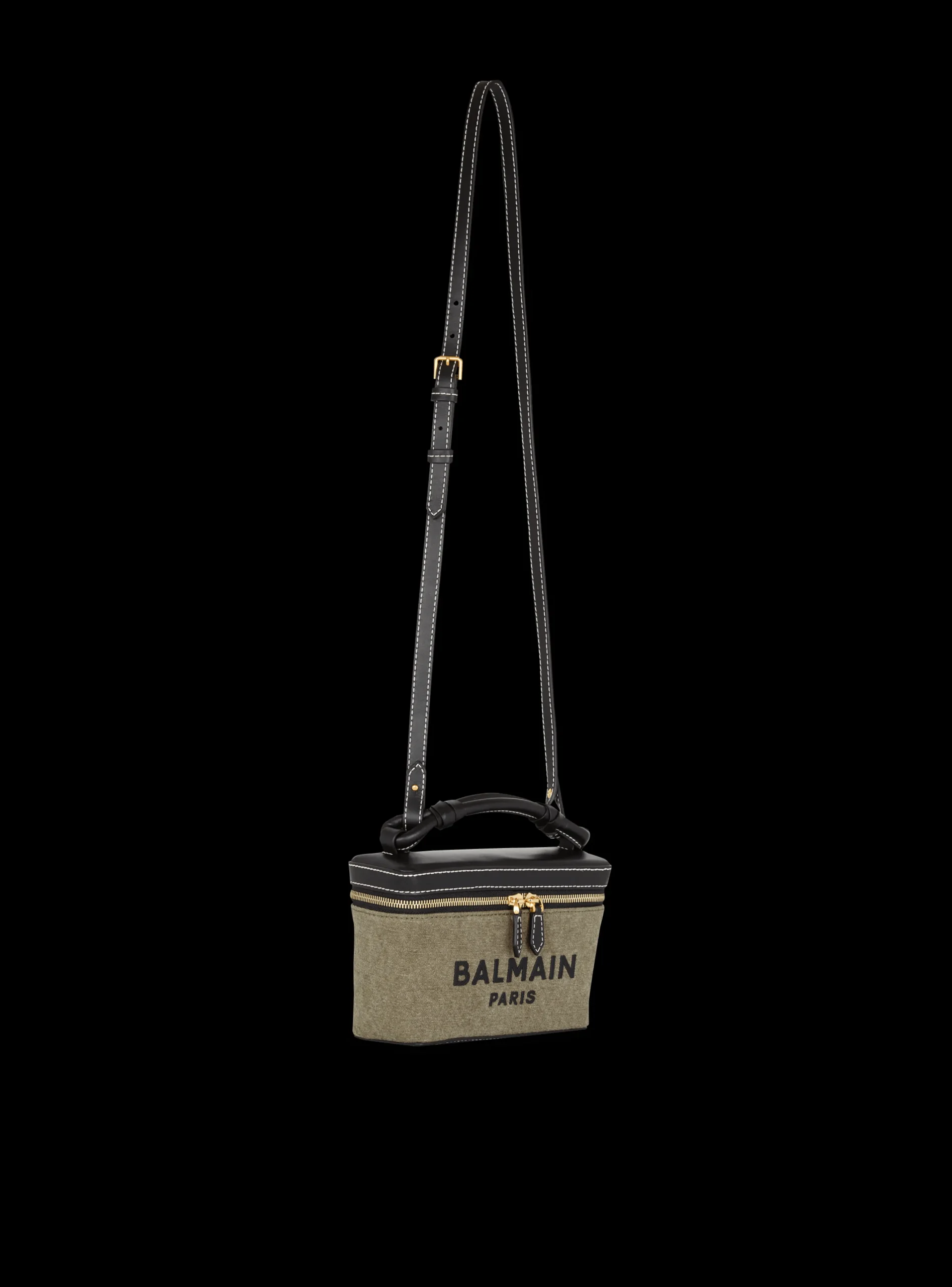 B-Army Vanity Case In Canvas And Leather-Balmain Outlet