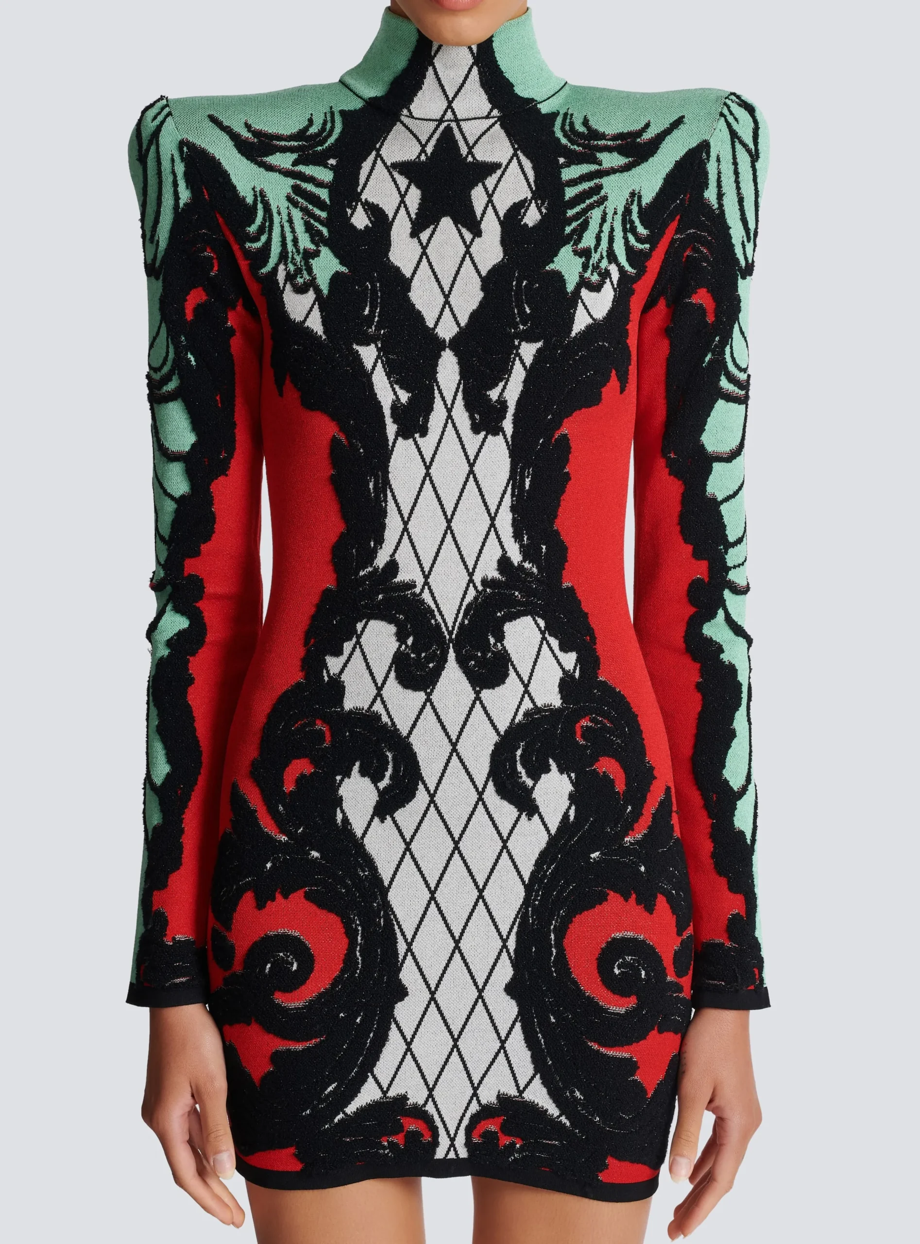 Baroque Jacquard Dress-Balmain Cheap