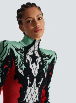Baroque Jacquard Dress-Balmain Cheap
