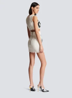 Baroque Strappy Tweed Top-Balmain Clearance