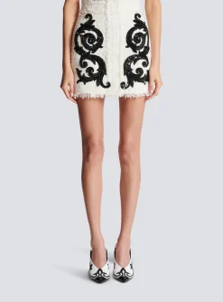 Baroque Tweed Skirt-Balmain Outlet