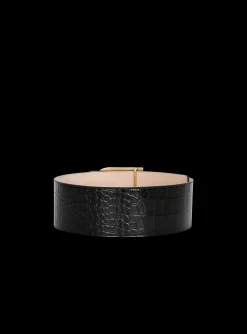 B-Belt In Crocodile-print Leather-Balmain Sale