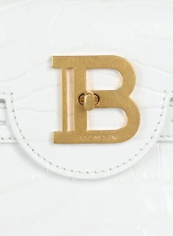 B-Buzz 23 Bag In Crocodile Effect-embossed Leather-Balmain New