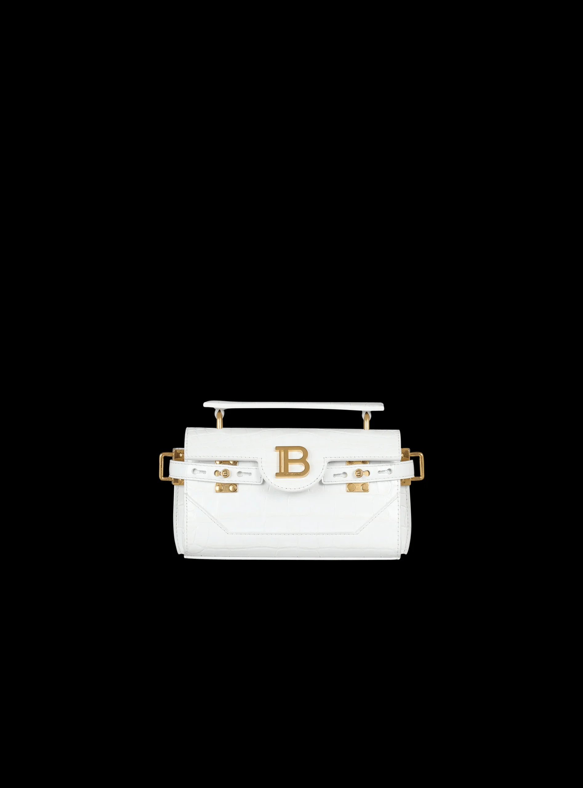 B-Buzz 19 Bag In Crocodile Effect-embossed Leather-Balmain Shop
