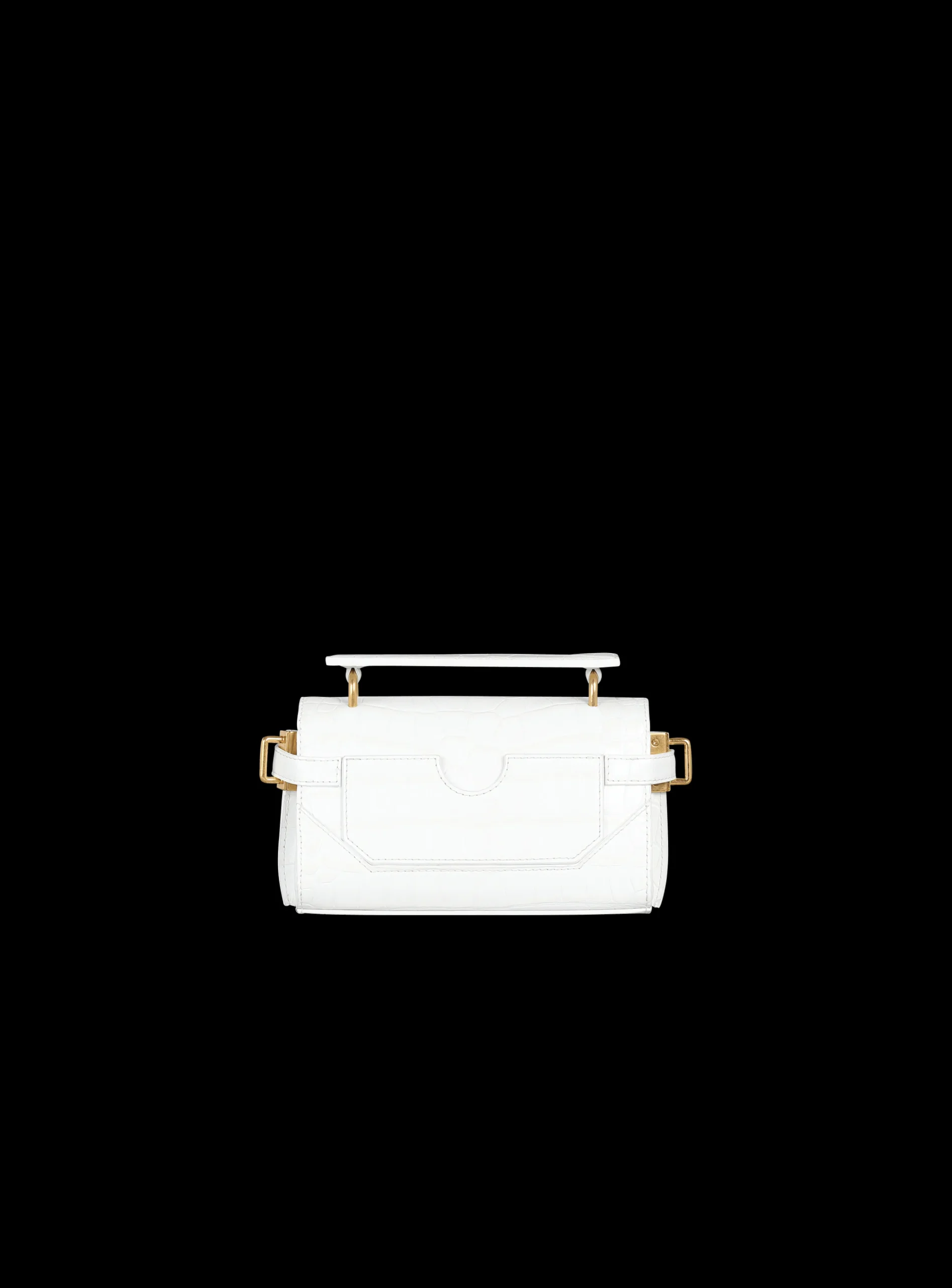 B-Buzz 19 Bag In Crocodile Effect-embossed Leather-Balmain Shop
