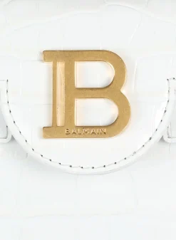 B-Buzz 19 Bag In Crocodile Effect-embossed Leather-Balmain Shop