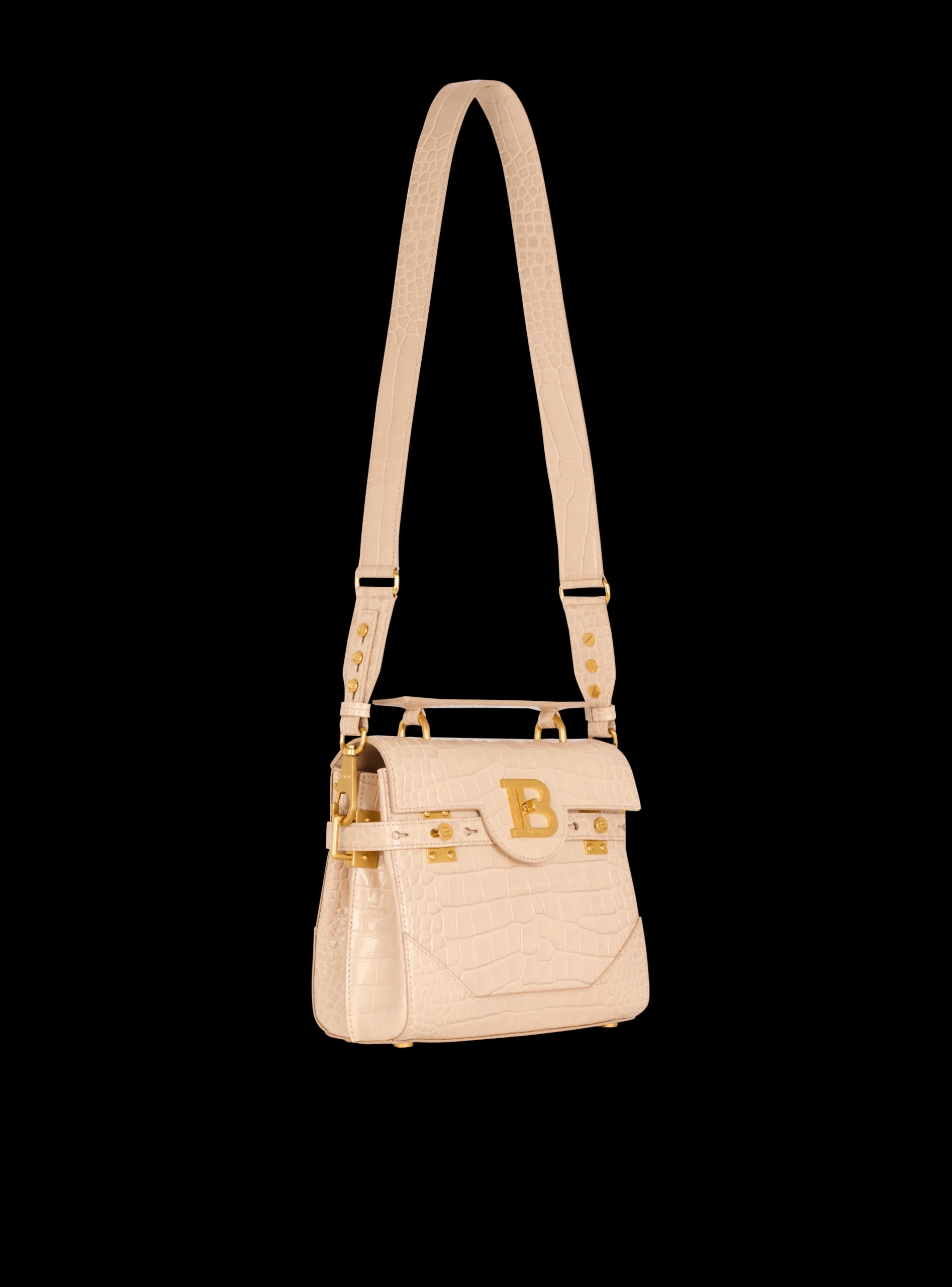 B-Buzz 23 Bag In Crocodile-embossed Calfskin-Balmain Cheap