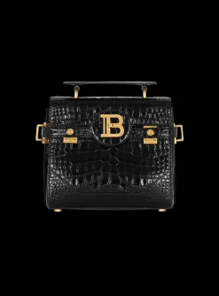 B-Buzz 23 Bag In Crocodile-print Leather-Balmain Outlet