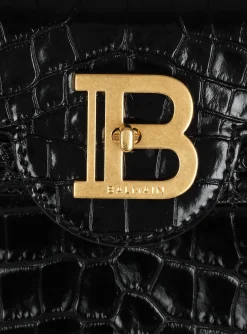 B-Buzz 23 Bag In Crocodile-print Leather-Balmain Outlet